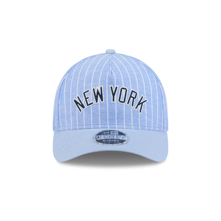 New York Yankees Pinstripe Linen 9FORTY M-Crown A-Frame Snapback Hat