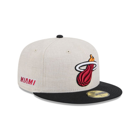 Miami Heat Linen 59FIFTY Fitted Hat