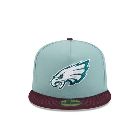 Philadelphia Eagles Beach Kiss Blue 59FIFTY A-Frame Fitted Hat