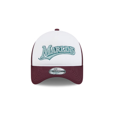 Miami Marlins Optic White 9FORTY A-Frame Snapback Hat