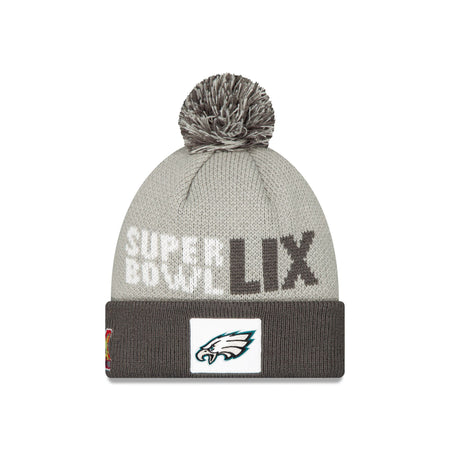 Philadelphia Eagles Super Bowl LIX Sideline Pom Knit Hat