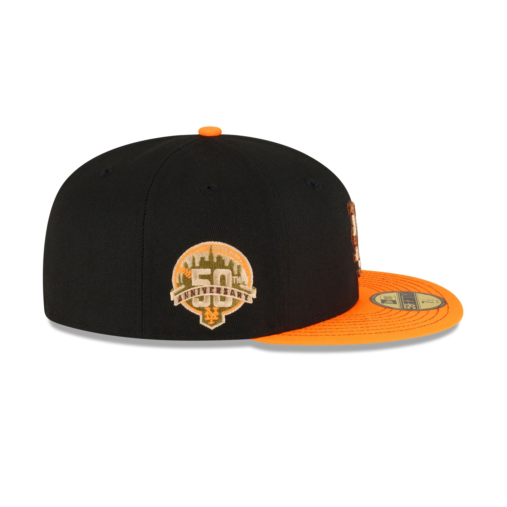 Just Caps Orange Visor New York Mets 59FIFTY Fitted Hat