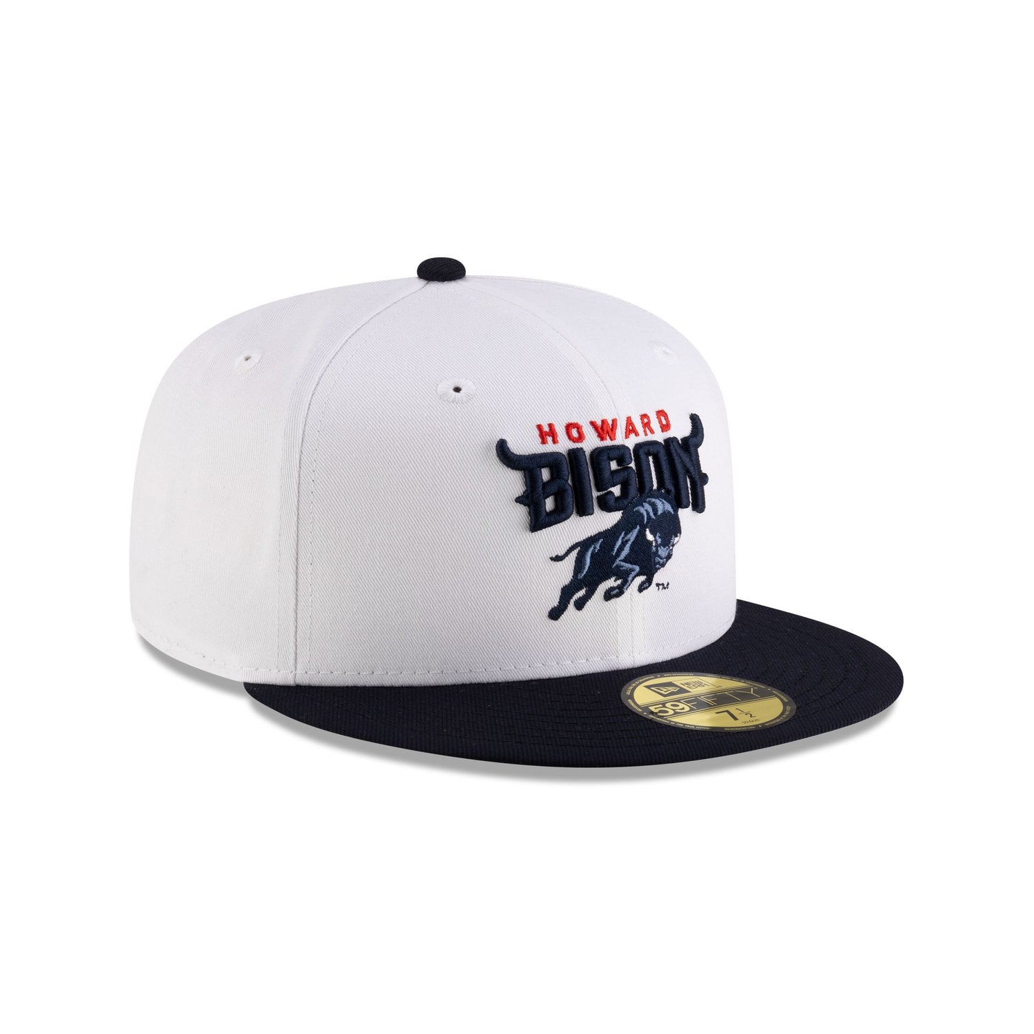 Howard Bison White Navy 59FIFTY Fitted Hat