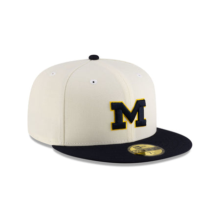 Michigan Wolverines Crome Navy 59FIFTY Fitted