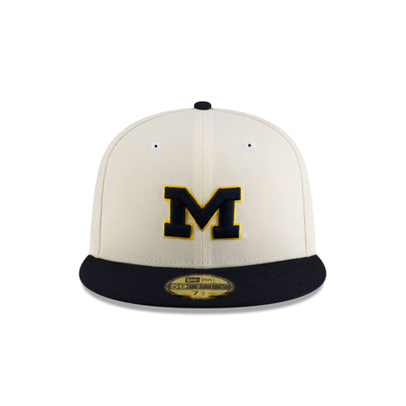 Michigan Wolverines Crome Navy 59FIFTY Fitted