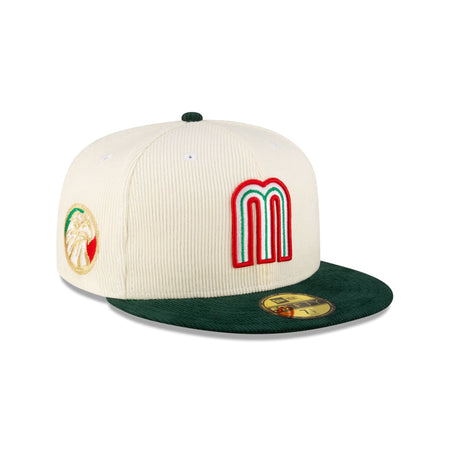 Mexico Baseball Chrome Green Corduroy 59FIFTY Fitted Hat