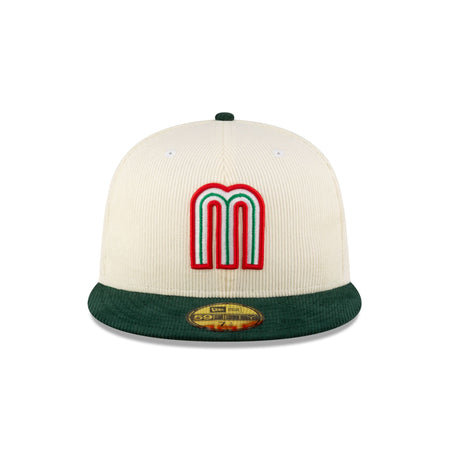 Mexico Baseball Chrome Green Corduroy 59FIFTY Fitted Hat