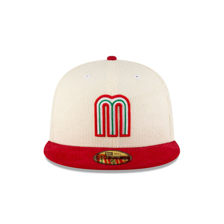 Mexico Baseball Chrome Red Corduroy 59FIFTY Fitted Hat