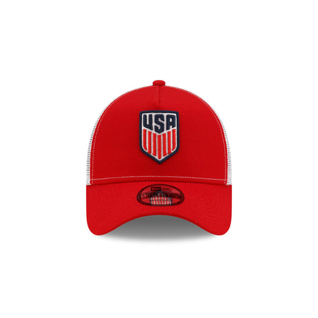 US Soccer Red 9FORTY A-Frame Trucker Hat