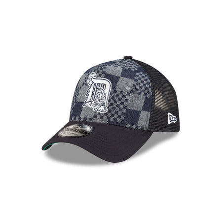 Detroit Tigers Pattern Denim 9FORTY A-Frame Trucker Hat