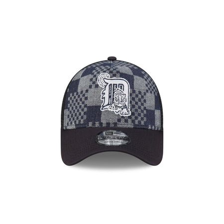 Detroit Tigers Pattern Denim 9FORTY A-Frame Trucker Hat