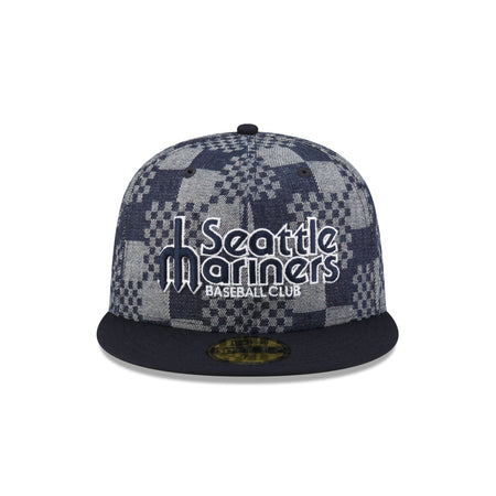 Seattle Mariners Pattern Denim 59FIFTY Fitted Hat