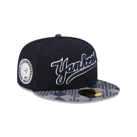 New York Yankees Pattern Denim 59FIFTY Fitted Hat