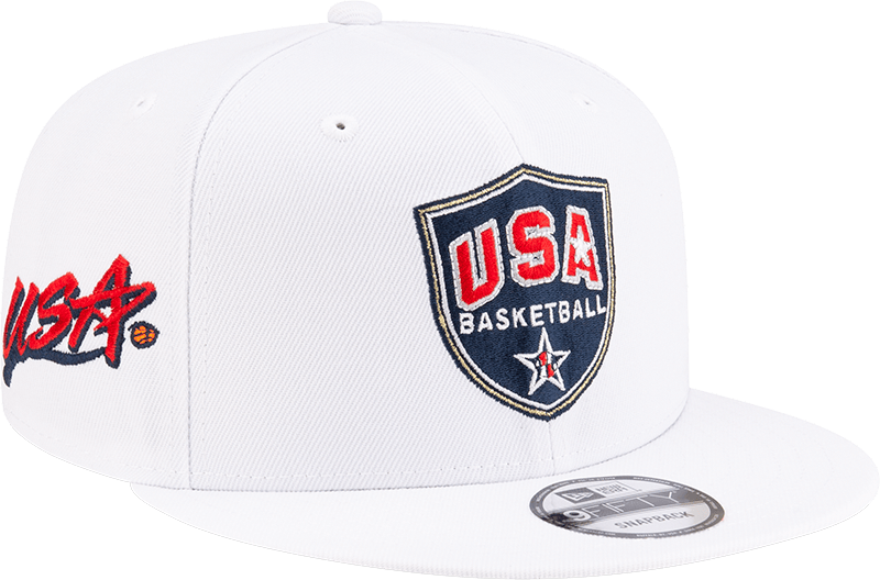 USA Basketball Shield Optic White 9FIFTY Snapback Hat