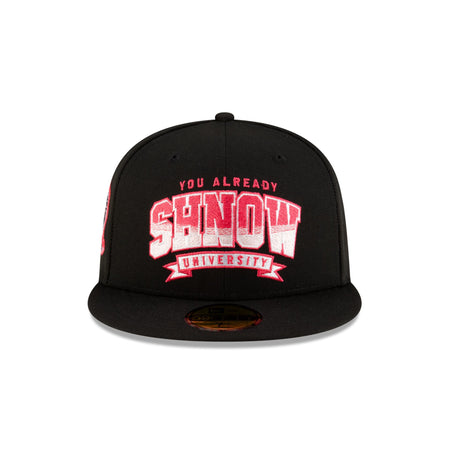 You Already Shnow University Black Pink 59FIFTY Fitted Hat