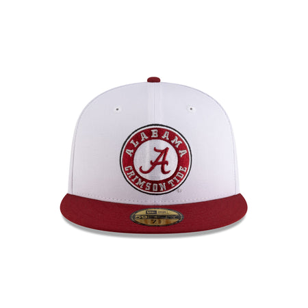 Alabama Crimson Tide White 59FIFTY Fitted