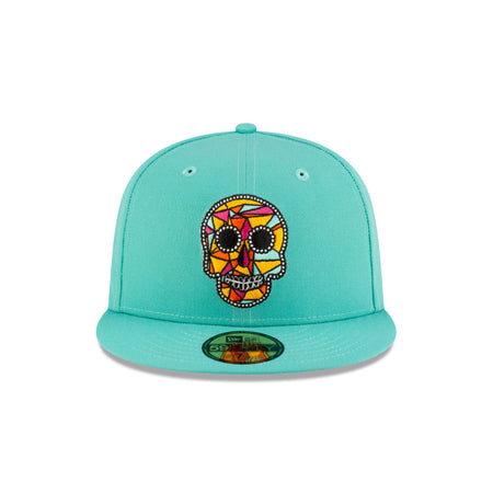 New Era Cap Day of the Dead Fractal Skull 59FIFTY Fitted Hat