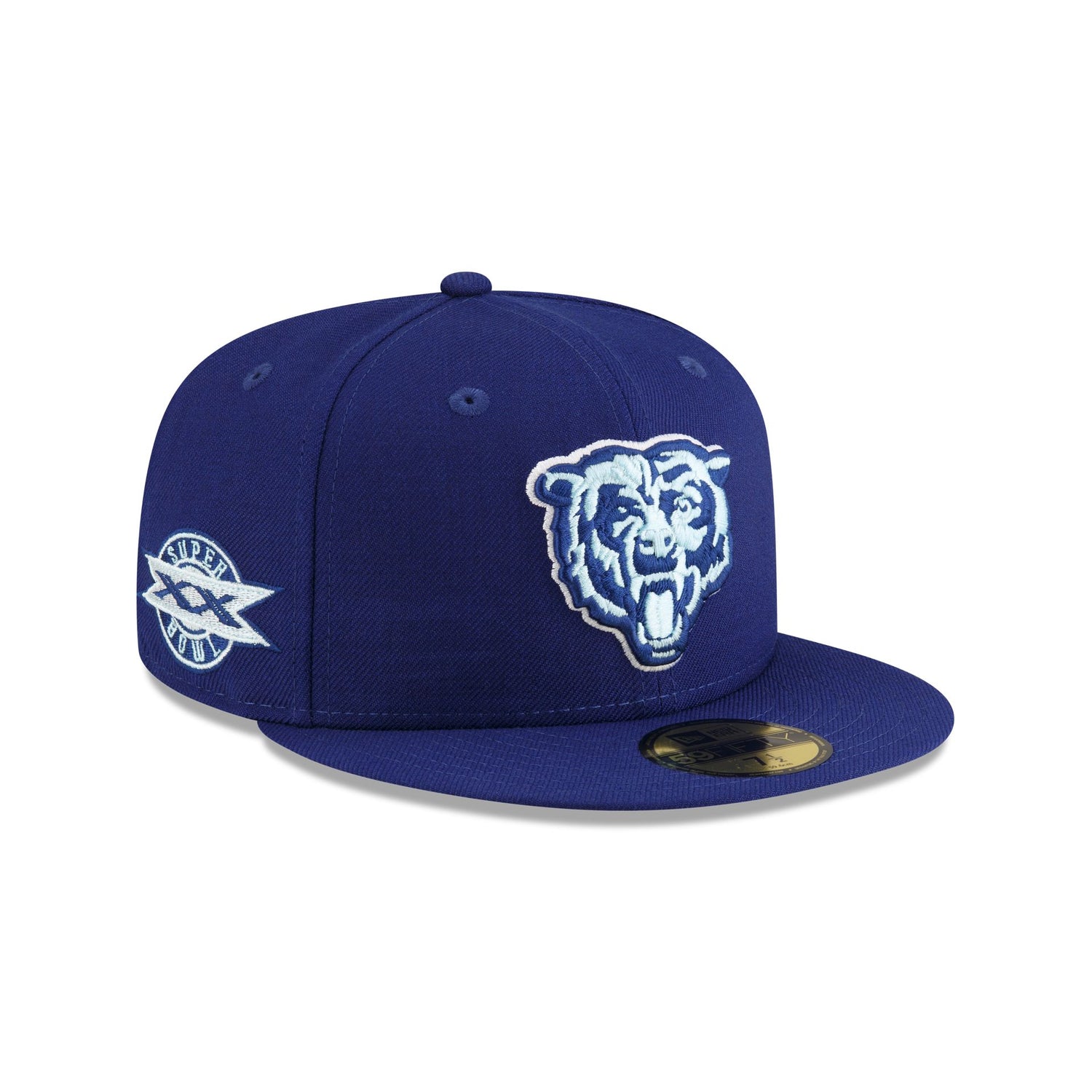 Just Caps Dark Royal Chicago Bears 59FIFTY Fitted Hat