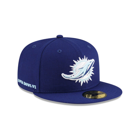 Just Caps Dark Royal Miami Dolphins 59FIFTY Fitted Hat