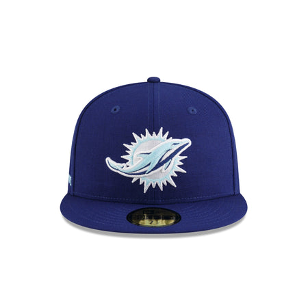 Just Caps Dark Royal Miami Dolphins 59FIFTY Fitted Hat