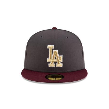 Just Caps Graphite Maroon Los Angeles Dodgers 59FIFTY Fitted Hat