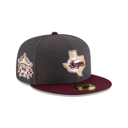 Just Caps Graphite Maroon Texas Rangers 59FIFTY Fitted Hat