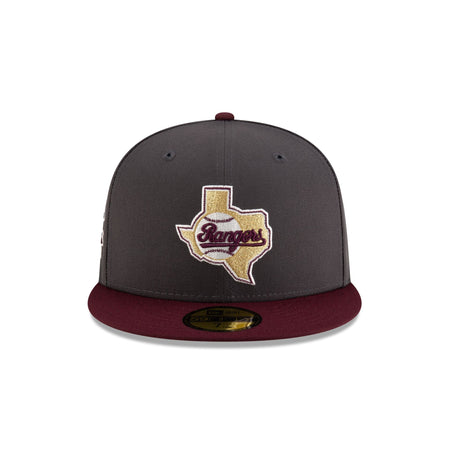 Just Caps Graphite Maroon Texas Rangers 59FIFTY Fitted Hat