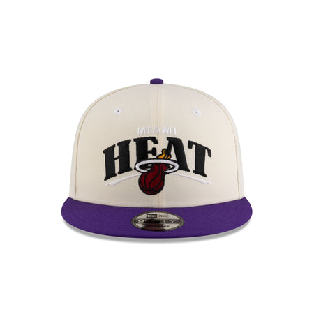 Tyler Herro x Miami Heat White Purple 9FIFTY Snapback Hat