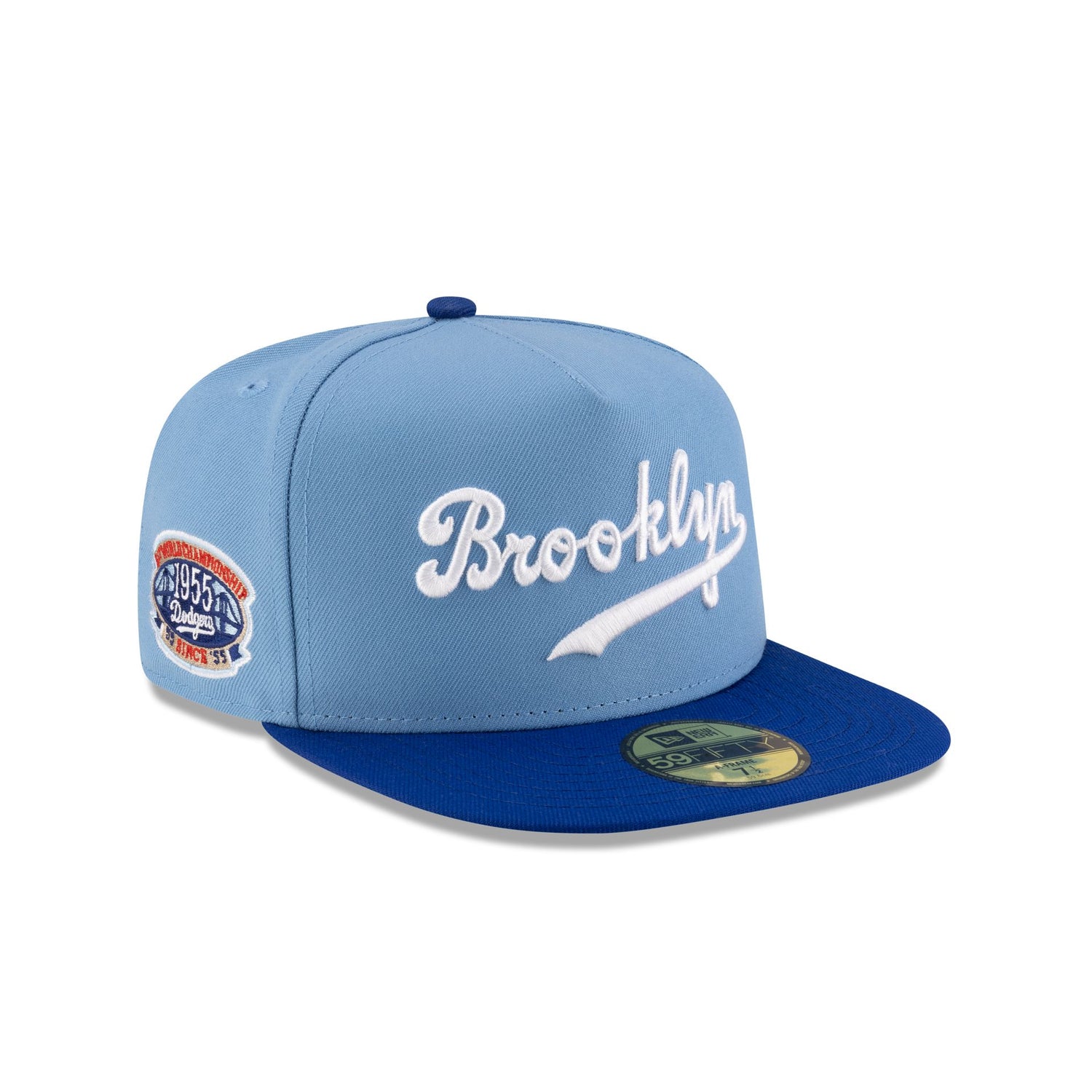 Just Caps Sky Blue Brooklyn Dodgers 59FIFTY A-Frame Fitted Hat