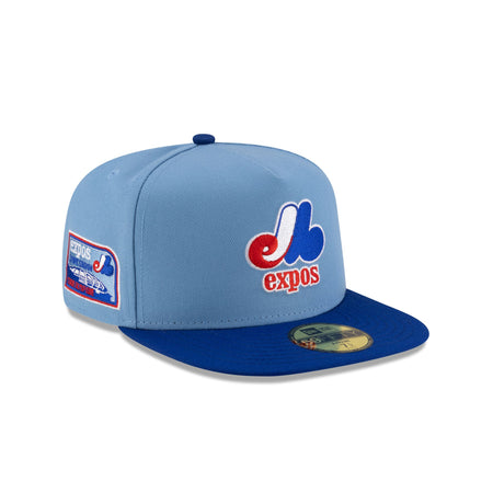 Just Caps Sky Blue Montreal Expos 59FIFTY A-Frame Fitted Hat