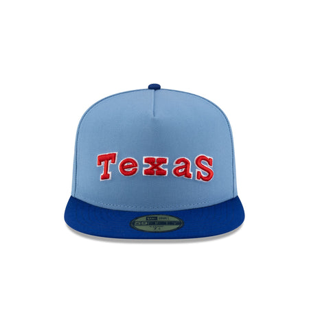 Just Caps Sky Blue Texas Rangers 59FIFTY A-Frame Fitted Hat