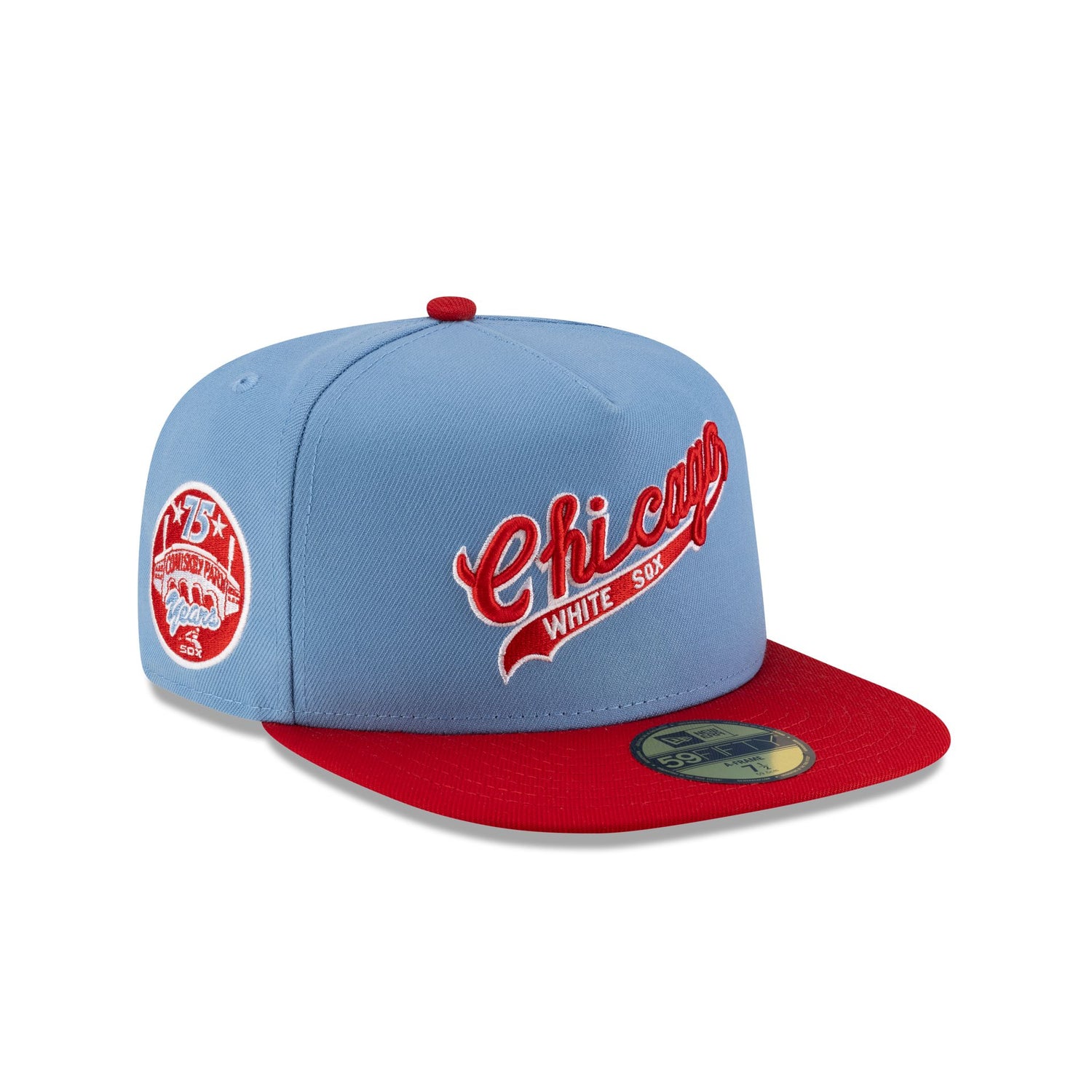 Just Caps Sky Blue Chicago White Sox 59FIFTY A-Frame Fitted Hat