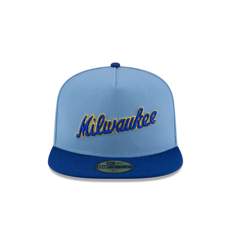 Just Caps Sky Blue Milwaukee Brewers 59FIFTY A-Frame Fitted Hat