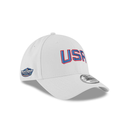 USA 2025 4 Nations Face-Off White 9FORTY Adjustable Hat