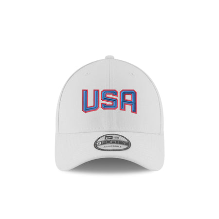 USA 2025 4 Nations Face-Off White 9FORTY Adjustable Hat