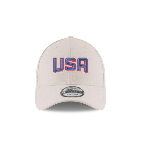 USA 2025 4 Nations Face-Off Stone 9FORTY Adjustable Hat