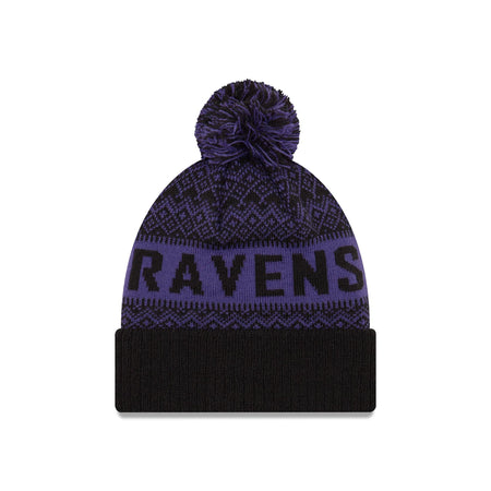 Baltimore Ravens Wintry Kids Pom Knit