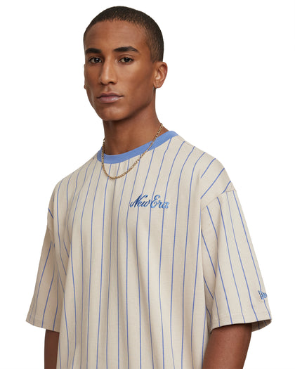 New Era Cap Essential Stone Pinstripe Oversized T-Shirt