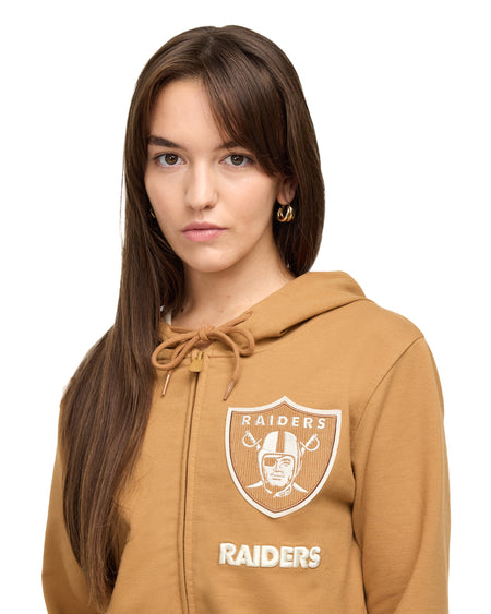 Las Vegas Raiders Light Bronze Logo Select Women's Full-Zip Hoodie