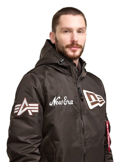 Alpha Industries x New Era Cap L-2B Hooded Bomber Brown Jacket