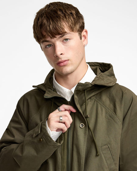 New Era Cap Dark Khaki Fishtail Parka Jacket