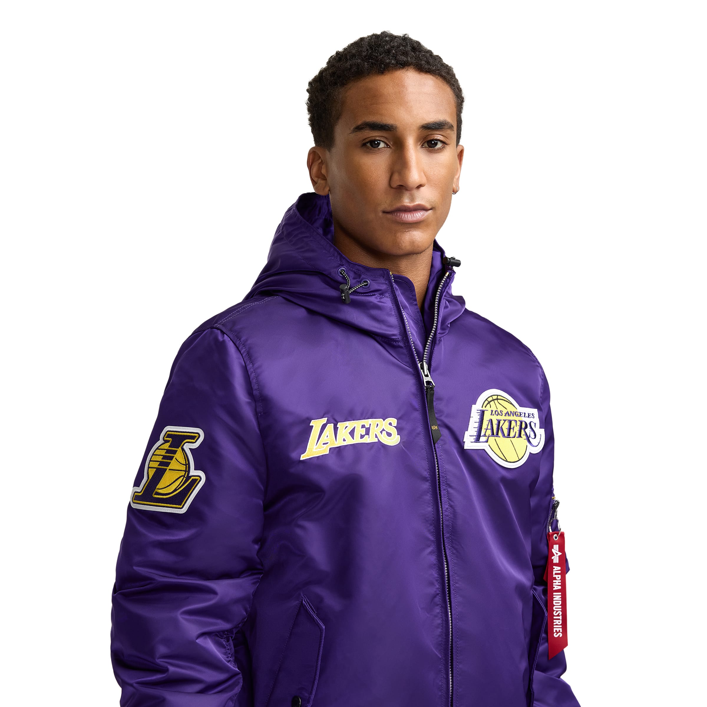 Alpha Industries x Los Angeles Lakers L 2B Hooded Bomber Jacket New Era Cap