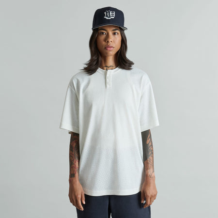 Brand New Era Galvin 2-Button College White Henley Jersey