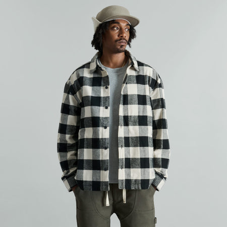 Lumber Plaid College White Shirt Jacket