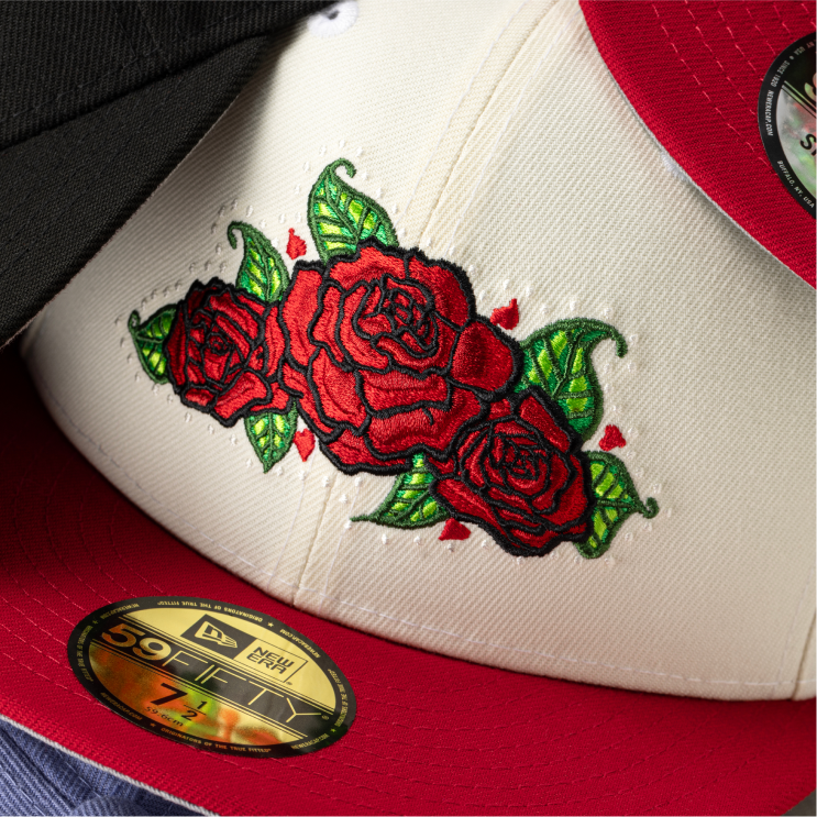 Day of the Dead Roses Red cap 