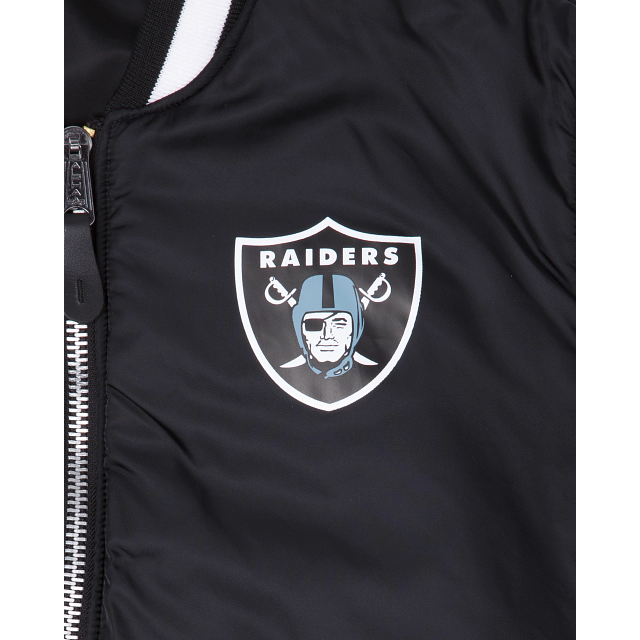 Las Vegas Raiders NFL Team Logo Black Bomber Jacket