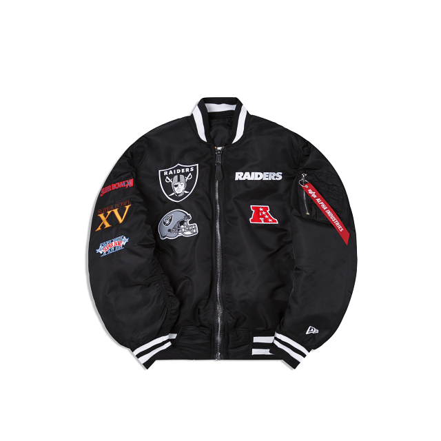 New Era Men's Las Vegas Raiders MA-1 Bomber Jacket in Black | Size M | 13118292