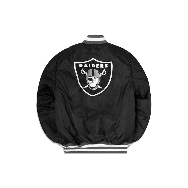 Las Vegas Raiders Starter Grey and Black Satin Jacket