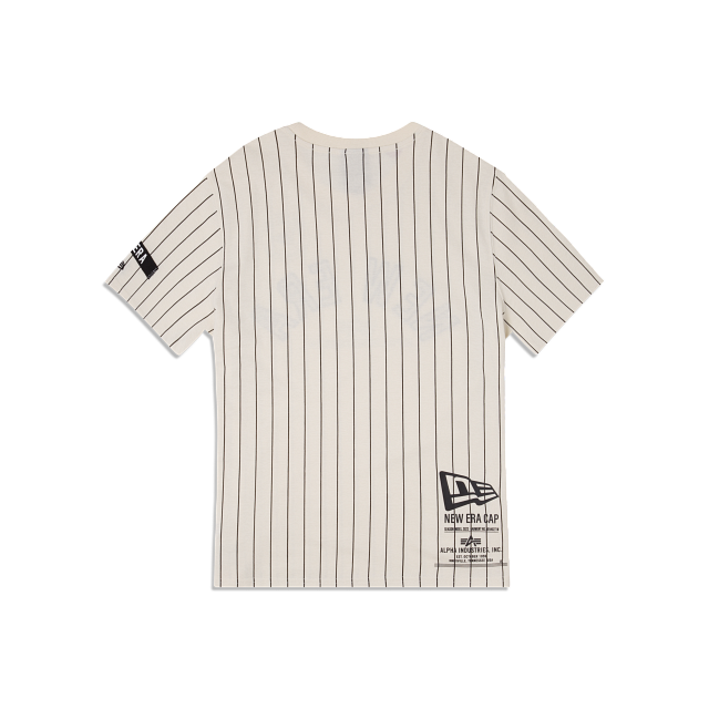 Alpha Industries x Los Angeles Dodgers Striped T-Shirt, White - Size: S, NBA by New Era