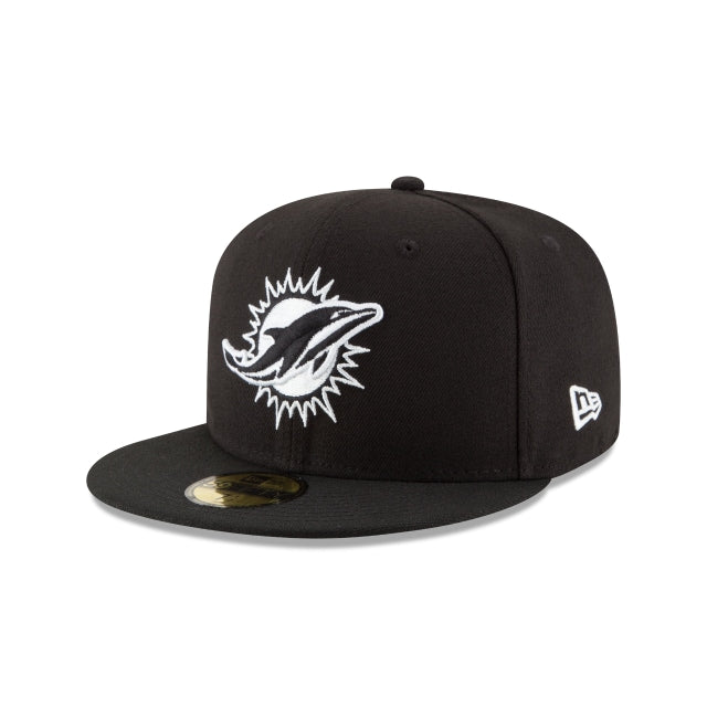 Miami Dolphins Black & White 59FIFTY Fitted Hat – New Era Cap